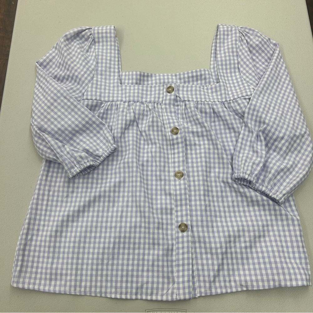 Sunny Leigh Gingham Blouse with Puffy Sleeves